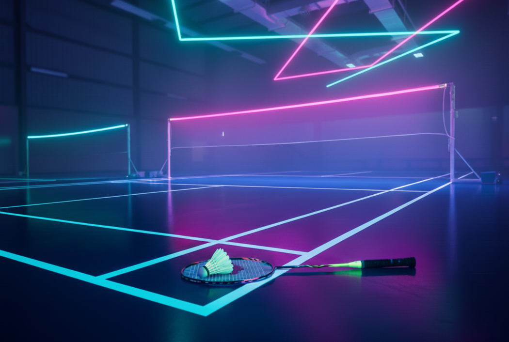 Neon Badminton Court